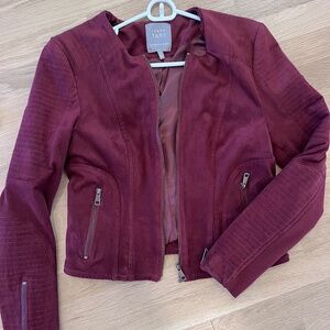Great condition Maroon Faux Suede "Lemon Tart" Jacket, from Evereve!